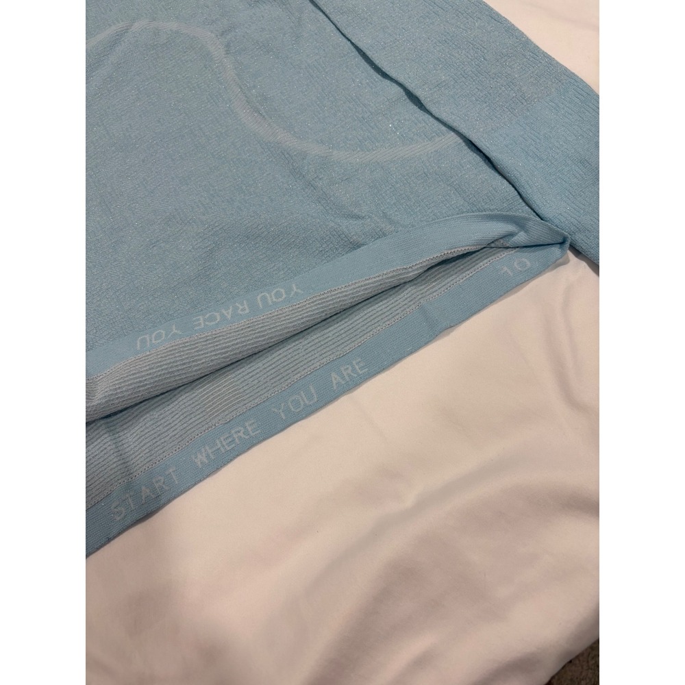 Lululemon‎ Swiftly Tech Long Sleeve 2.0 Race Length Sparkle Blue Water Shine 10 - Picture 5 of 7